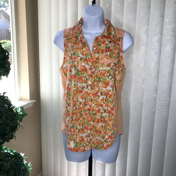 BONGO Tops - 🐸Bongo Sleeveless Top | Peach Floral | Small